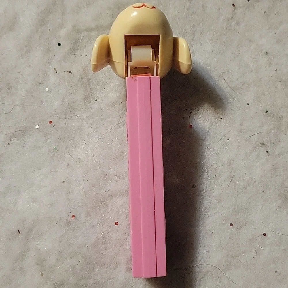 1 Vtg 1960's PEZ Easter White Lamb Chop Pink No Foot Candy Dispenser